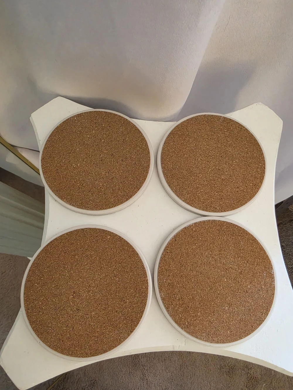 Set of 4 Navy Blue & Gold Marble Ceramic Absorbent Drink Coasters